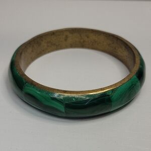 Vintage Malachite Bangle Bracelet